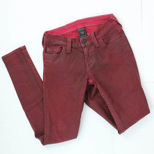True Religion Waxed Red Skinny Leg Pant